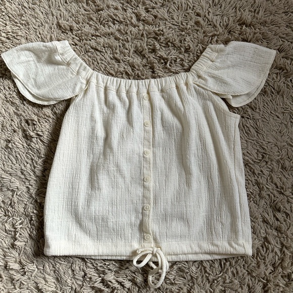 Madewell Texture & Thread Off the Shoulder top. Ivory, size Small - Picture 1 of 3